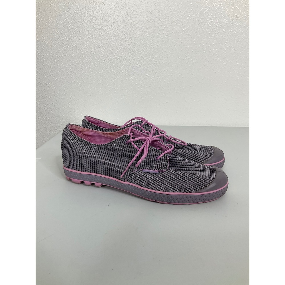 Palladium Womens Grey Purple Knit Low Top Lace Up Sneakers Size 8 92837509